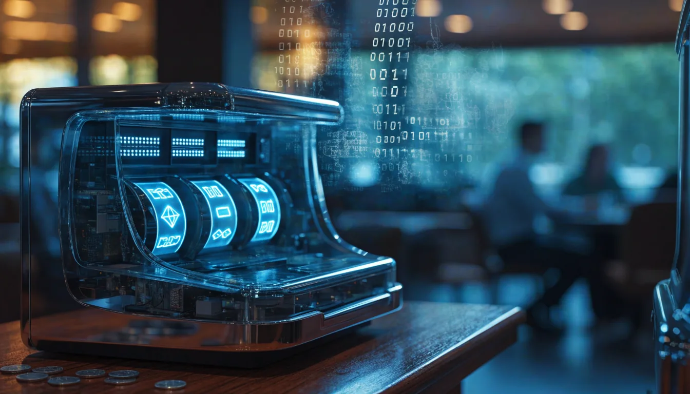 Genomskinlig spelautomat med digitala hjul och dold RNG-mekanism i en svensk spelhall